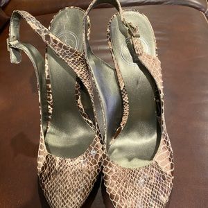 Snakeskin slingbacks